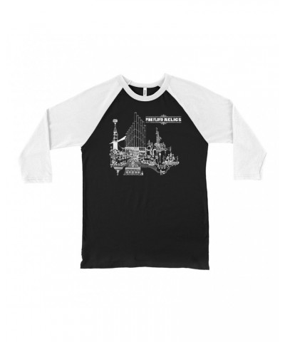 Pink Floyd 3/4 Sleeve Baseball Tee | Relics White Album Design Shirt $13.18 Shirts