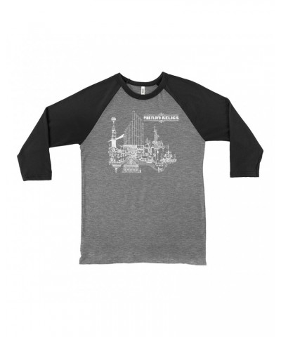 Pink Floyd 3/4 Sleeve Baseball Tee | Relics White Album Design Shirt $13.18 Shirts