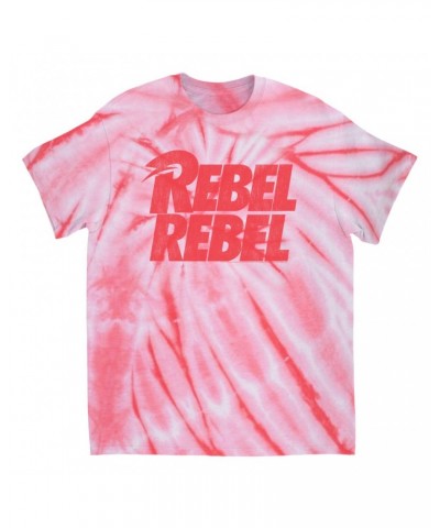 David Bowie T-Shirt | Rebel Rebel Logo Distressed Tie Dye Shirt $11.05 Shirts