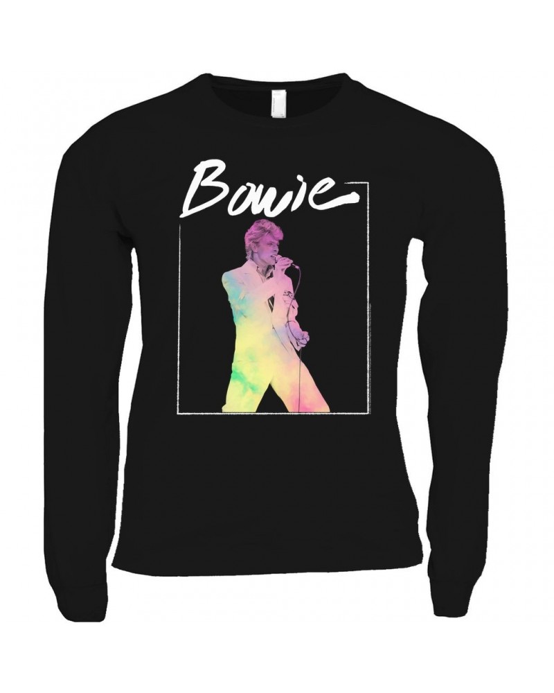 David Bowie Long Sleeve Shirt | Bowie 1983 Concert In Pastels Shirt $13.48 Shirts