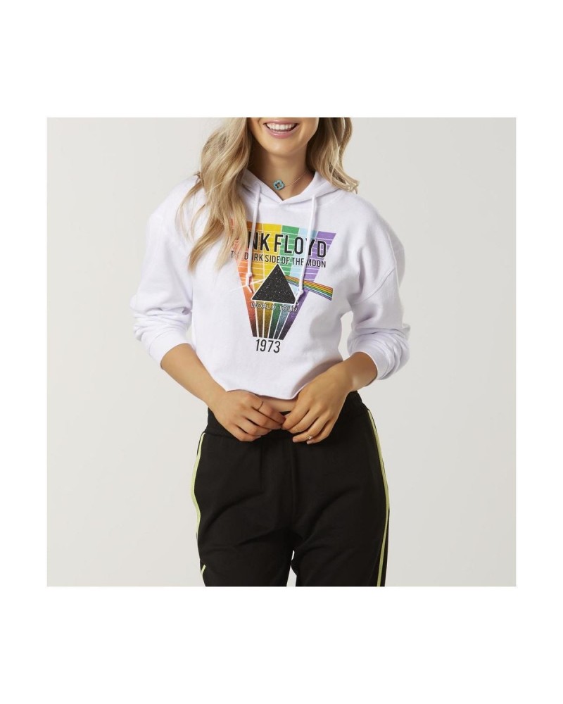 Pink Floyd DSOTM Crop Top White Hoodie $1.85 Sweatshirts