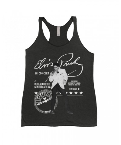 Elvis Presley Sun Records Ladies' Tank Top | Chicago Civic Center Arena Show Sun Records Shirt $8.69 Shirts