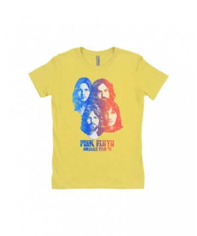 Pink Floyd Ladies' Boyfriend T-Shirt | Group Ombre Animals '77 Tour Image Distressed Shirt $7.49 Shirts