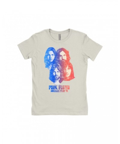 Pink Floyd Ladies' Boyfriend T-Shirt | Group Ombre Animals '77 Tour Image Distressed Shirt $7.49 Shirts