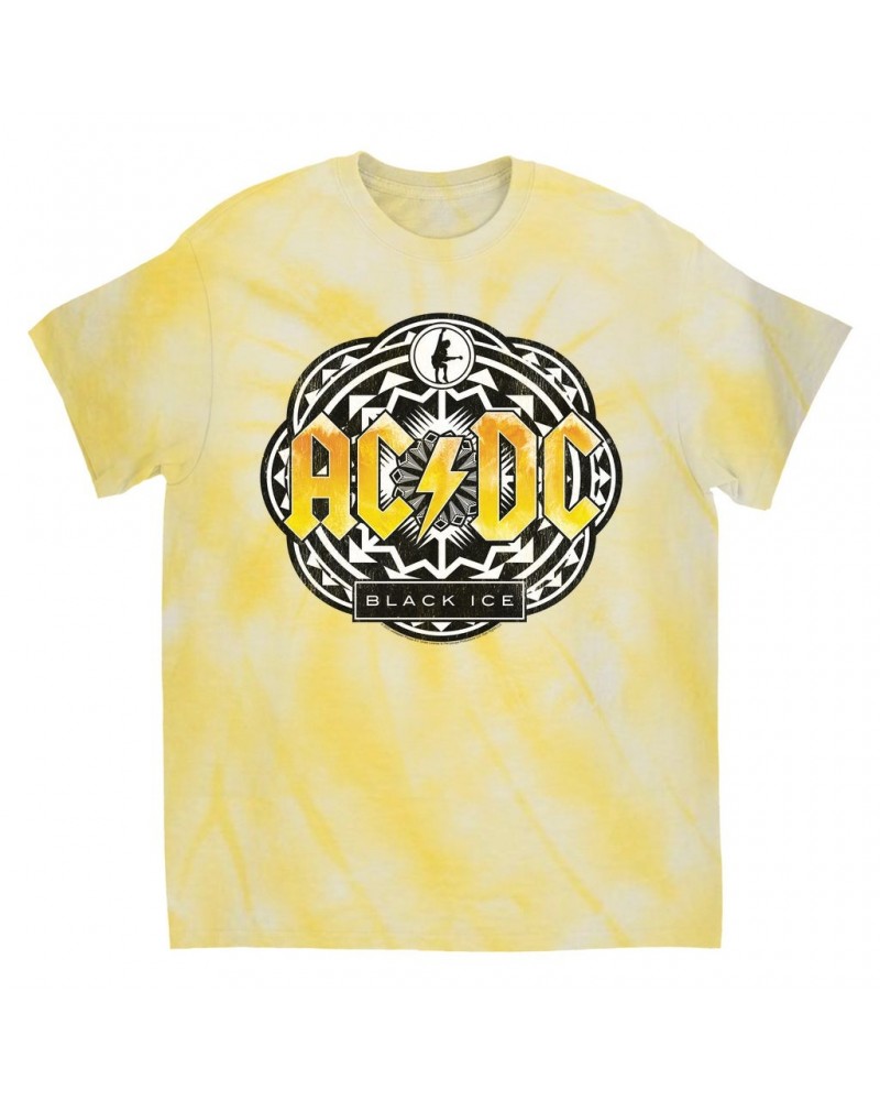 AC/DC T-Shirt | Black Ice Tribal Yellow Design Tie Dye Shirt $9.97 Shirts