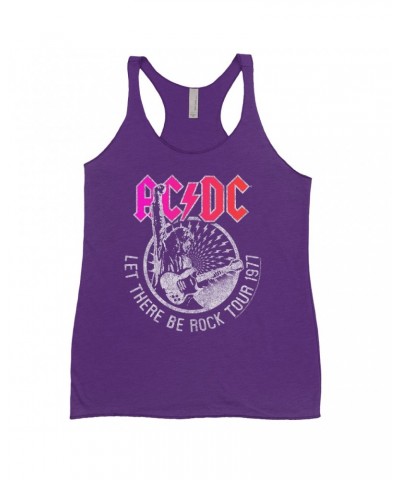 AC/DC Bold Colored Racerback Tank | Let There Be Rock Tour 1977 Silver Bling Design Shirt $13.32 Shirts