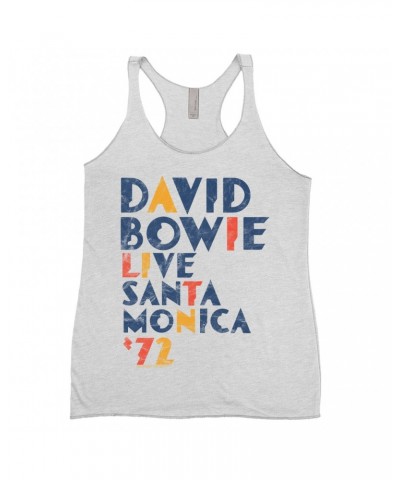 David Bowie Ladies' Tank Top | LIVE In Santa Monica 1972 Distressed Shirt $9.55 Shirts