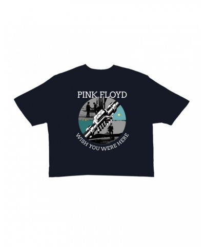 Pink Floyd Ladies' Crop Tee | Wish You Were Here Album Collage Crop T-shirt $12.13 Shirts