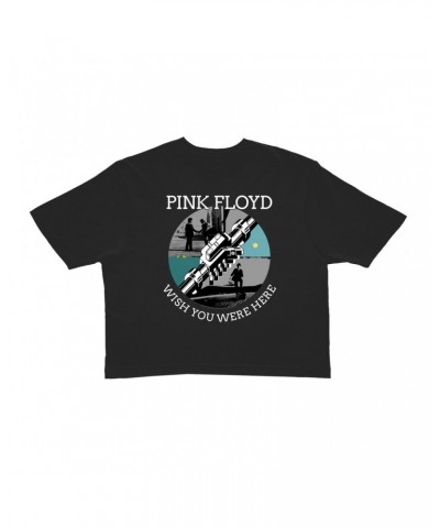 Pink Floyd Ladies' Crop Tee | Wish You Were Here Album Collage Crop T-shirt $12.13 Shirts