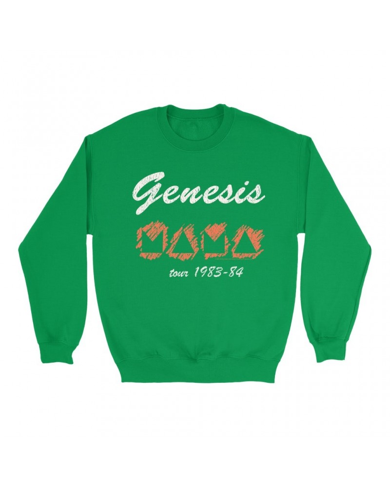 Genesis Bright Colored Sweatshirt | Mama Tour 1983-84 Image Distressed Sweatshirt $16.43 Sweatshirts