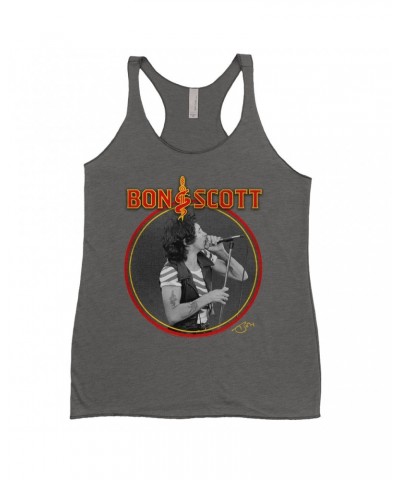 Bon Scott Ladies' Tank Top | Snake & Dagger Logo Circular Image Shirt $9.26 Shirts