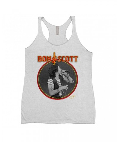 Bon Scott Ladies' Tank Top | Snake & Dagger Logo Circular Image Shirt $9.26 Shirts