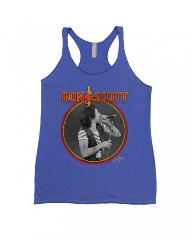 Bon Scott Ladies' Tank Top | Snake & Dagger Logo Circular Image Shirt $9.26 Shirts