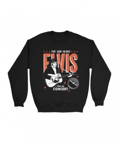 Elvis Presley Sun Records Sweatshirt | The Sun Years Live In Concert Sun Records Sweatshirt $12.23 Sweatshirts