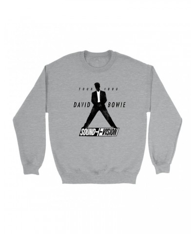 David Bowie Sweatshirt | 1990 Sound + Vision Tour Logo Image Sweatshirt $12.93 Sweatshirts