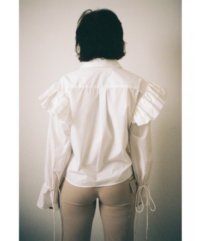 Annie Hamilton Ruffle Shirt // White $58.62 Shirts