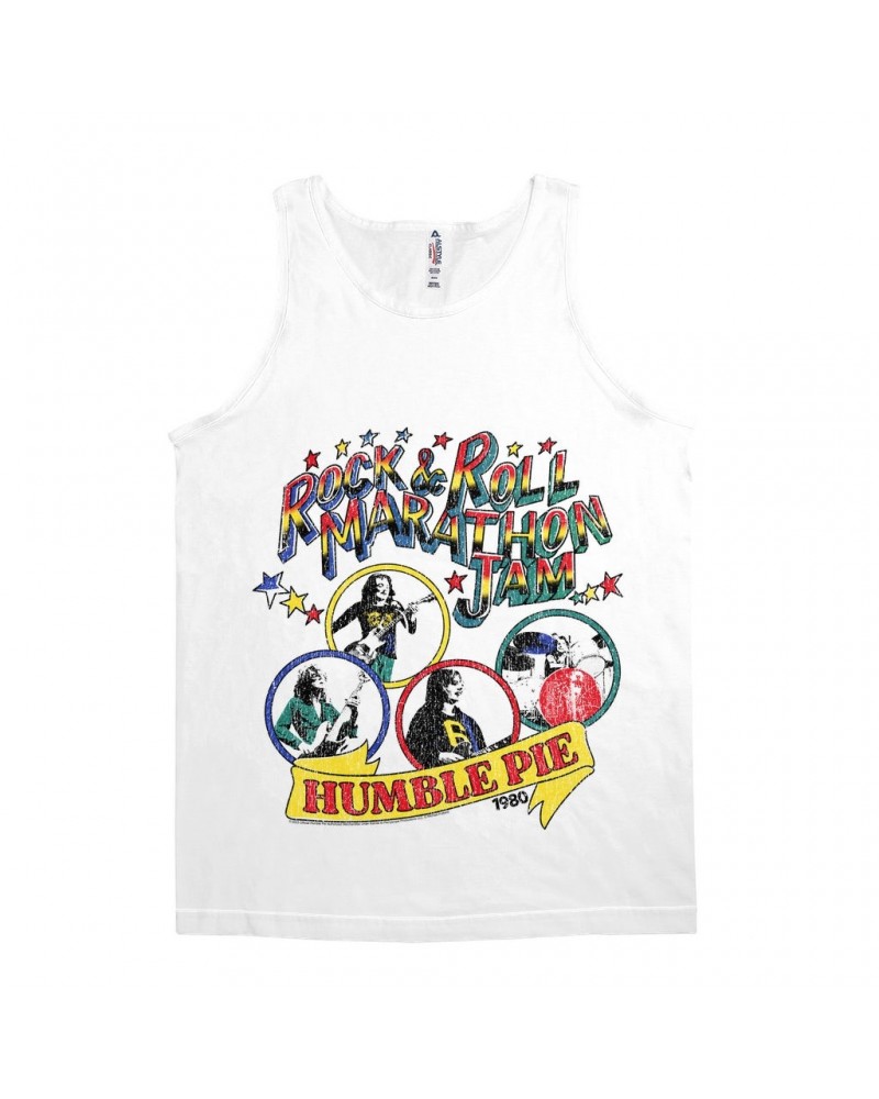 Humble Pie Unisex Tank Top | Rock N' Roll Marathon Jam 1980 Distressed Shirt $7.98 Shirts