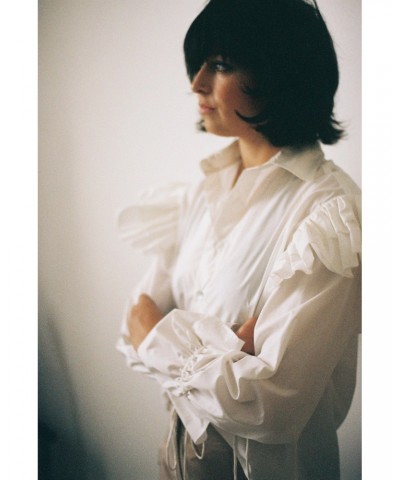 Annie Hamilton Ruffle Shirt // White $58.62 Shirts