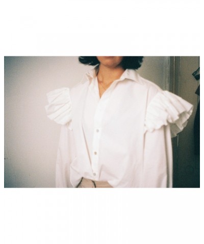 Annie Hamilton Ruffle Shirt // White $58.62 Shirts