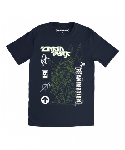 Linkin Park Reanimation Robot Sketch Navy Tee $10.85 Shirts