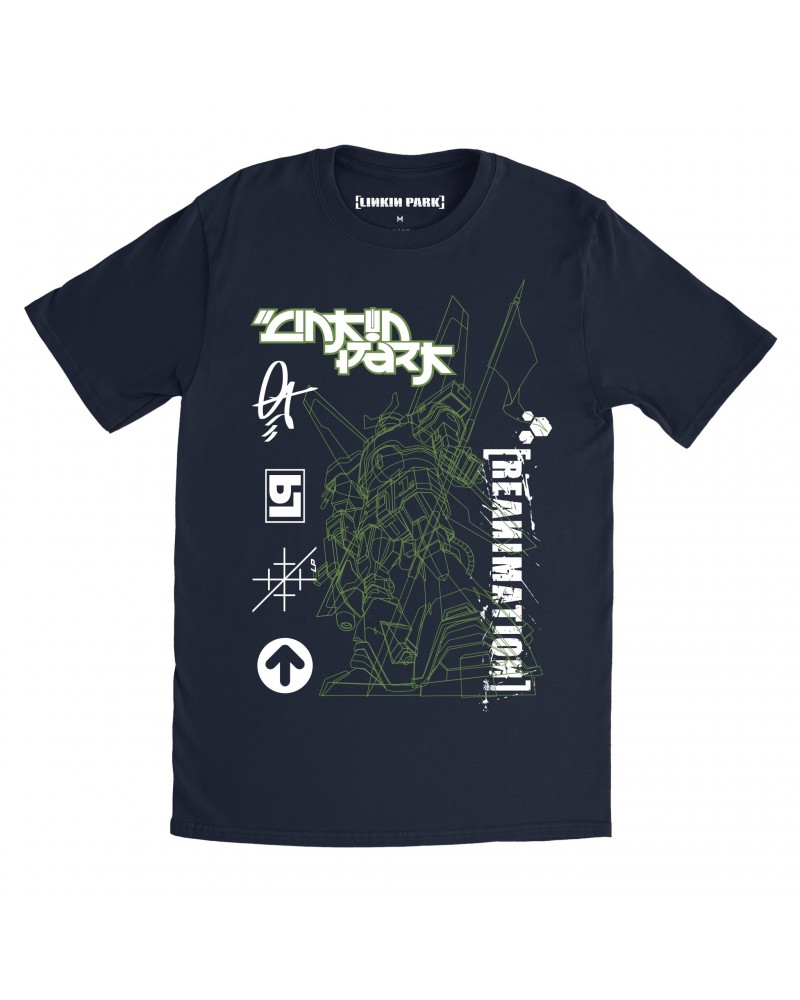 Linkin Park Reanimation Robot Sketch Navy Tee $10.85 Shirts