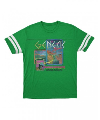 Genesis T-Shirt | And Then There Were Three '78 World Tour Distressed Football Shirt $15.16 Shirts