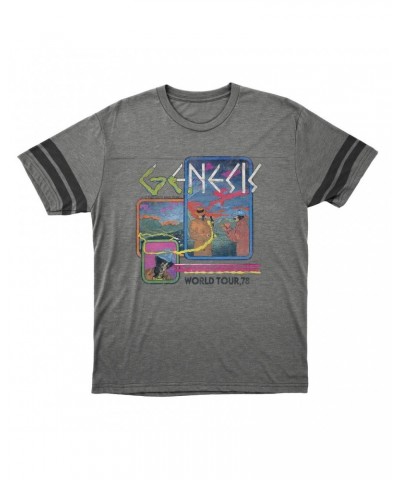 Genesis T-Shirt | And Then There Were Three '78 World Tour Distressed Football Shirt $15.16 Shirts