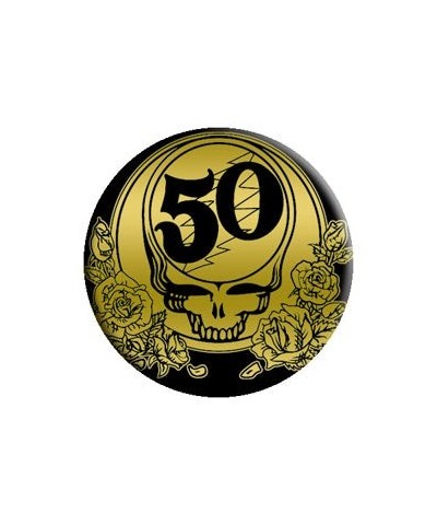 Grateful Dead 50th Small Small Button (Black/Gold) $3.60 Accessories