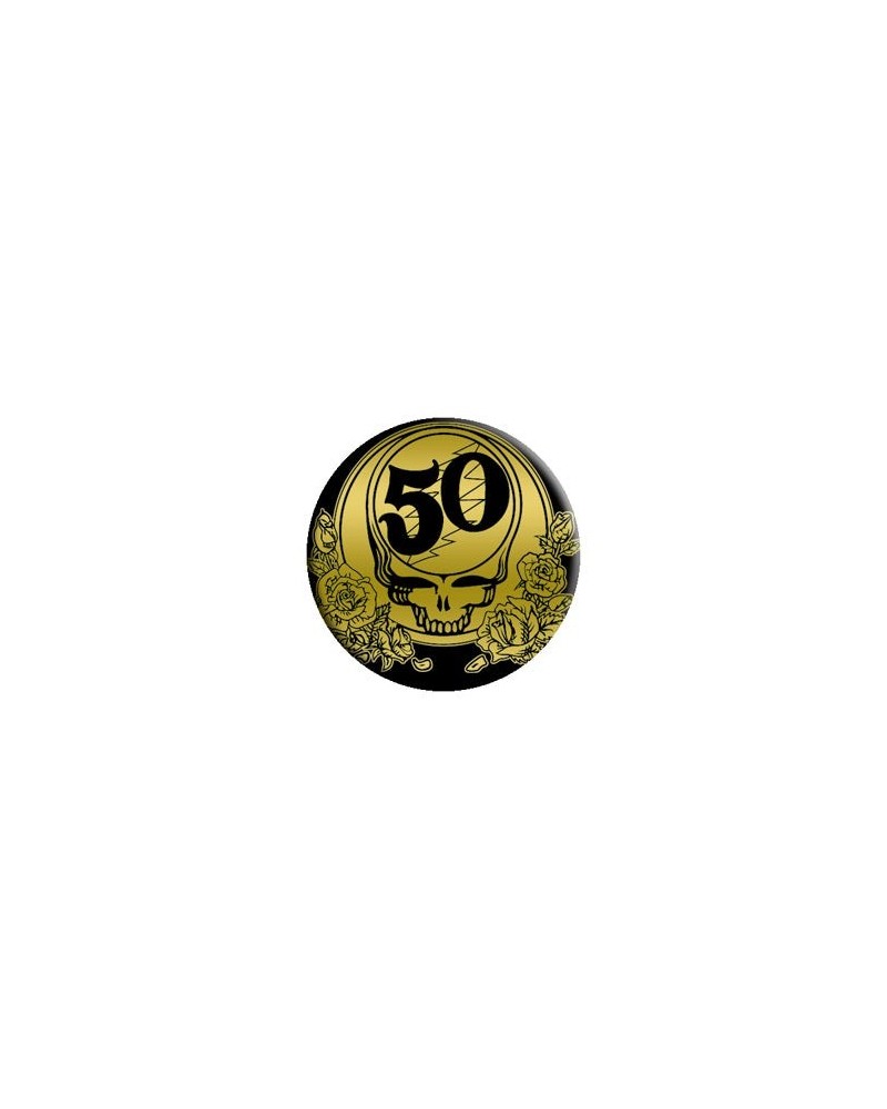 Grateful Dead 50th Small Small Button (Black/Gold) $3.60 Accessories