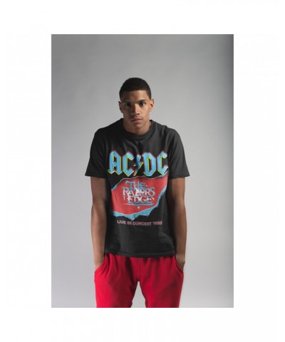 AC/DC T-Shirt | Bold Primary Color Razors Edge Cover Design Shirt $8.48 Shirts