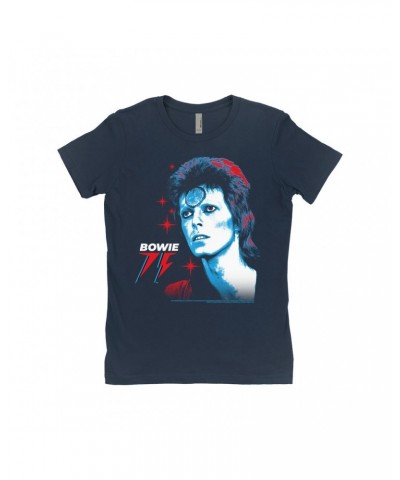 David Bowie Ladies' Boyfriend T-Shirt | Ziggy Stardust Celebrating 75th Shirt $7.98 Shirts