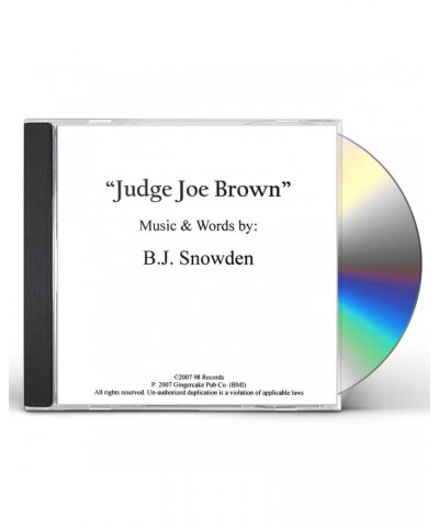 B.J. Snowden JUDGE JOE BROWN CD $7.35 CD