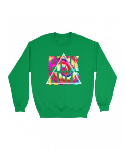 Pink Floyd Bright Colored Sweatshirt | Tie Dye Prism Logo Sweatshirt $12.93 Sweatshirts