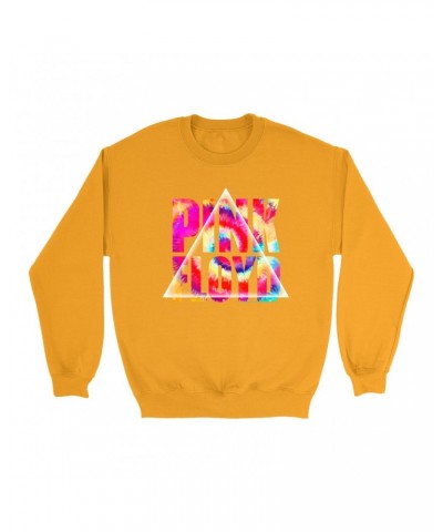 Pink Floyd Bright Colored Sweatshirt | Tie Dye Prism Logo Sweatshirt $12.93 Sweatshirts