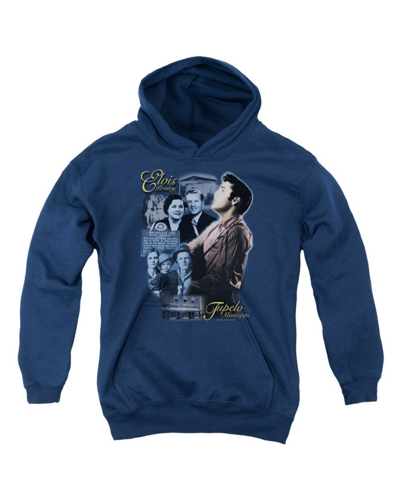 Elvis Presley Youth Hoodie | TUPELO Pull-Over Sweatshirt $12.76 Sweatshirts