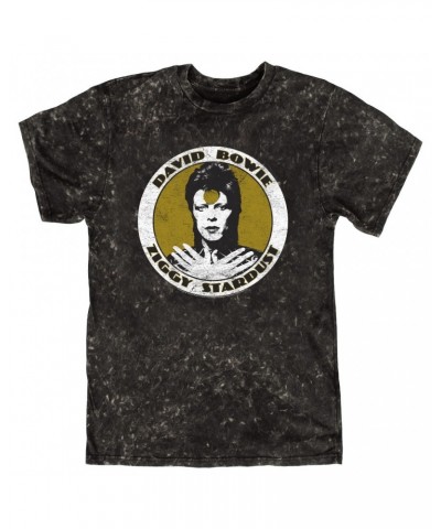 David Bowie T-shirt | Golden Bowie As Ziggy Stardust Mineral Wash Shirt $13.18 Shirts