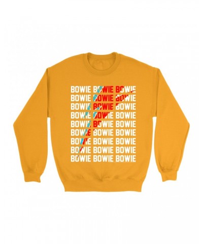 David Bowie Bright Colored Sweatshirt | Bowie Bowie Bowie And Bolt Sweatshirt $12.23 Sweatshirts