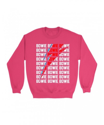 David Bowie Bright Colored Sweatshirt | Bowie Bowie Bowie And Bolt Sweatshirt $12.23 Sweatshirts