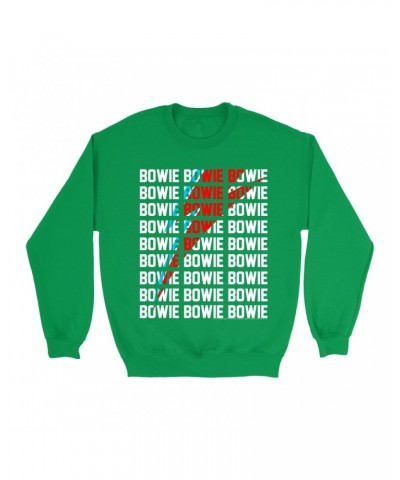 David Bowie Bright Colored Sweatshirt | Bowie Bowie Bowie And Bolt Sweatshirt $12.23 Sweatshirts