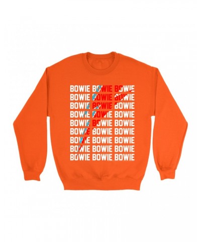 David Bowie Bright Colored Sweatshirt | Bowie Bowie Bowie And Bolt Sweatshirt $12.23 Sweatshirts